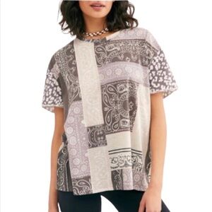 We The Free Clarity Patchwork Tee Size Small